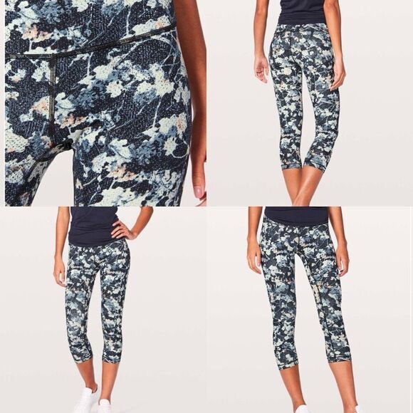 Lululemon Wunder Under Crop (Hi-Rise) 21" Spring Bloom Multi size 8 - Picture 1 of 6